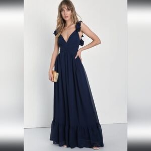 Elegant Navy Blue Maxi Dress